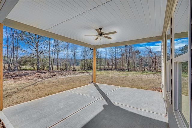 view of patio with a ceiling fan