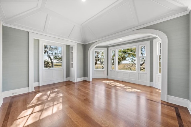 interior space with vaulted ceiling