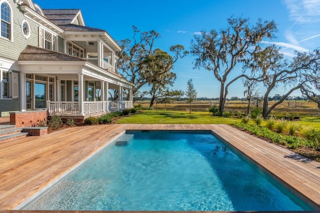 view of pool with a deck