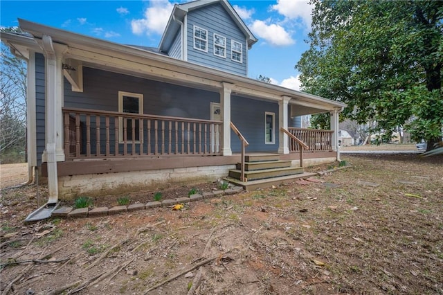 view of front of home with a porch