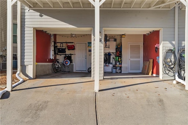 view of garage