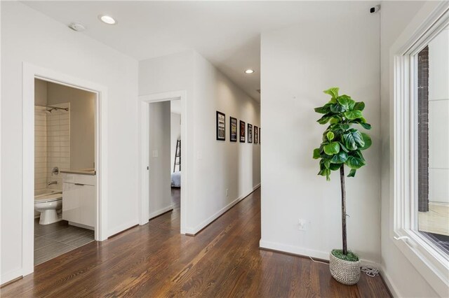 205 Wilbur Ave SE Unit A, Atlanta, GA 30316 - hall with baseboards, wood finished floors, and recessed lighting