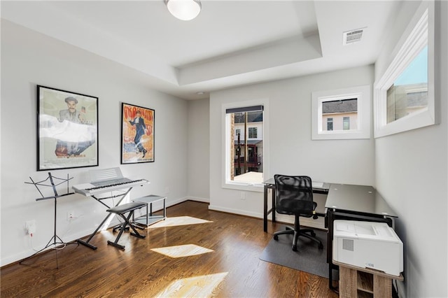 205 Wilbur Ave SE Unit A, Atlanta, GA 30316 - office space featuring baseboards, wood finished floors, visible vents, and a raised ceiling