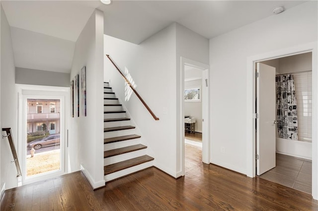 205 Wilbur Ave SE Unit A, Atlanta, GA 30316 - stairs with baseboards and wood finished floors