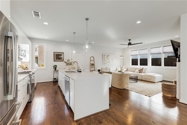 205 Wilbur Ave SE Unit A, Atlanta, GA 30316 - kitchen featuring appliances with stainless steel finishes, a sink, visible vents, and a healthy amount of sunlight