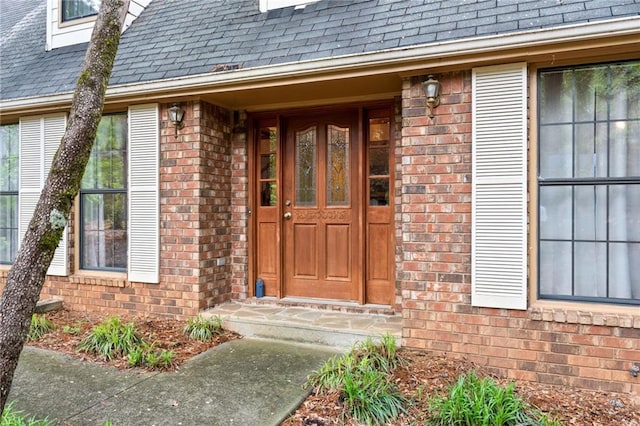 110 The Farm Rd, Mcdonough, GA 30252 - property entrance with brick siding and roof with shingles