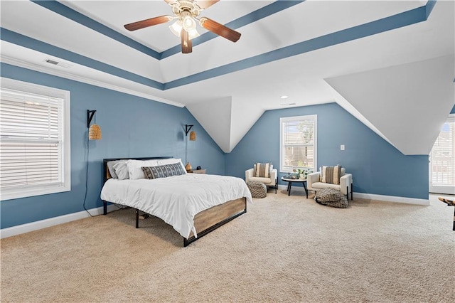 240 Daisy Cir, Mcdonough, GA 30252 - bedroom featuring carpet, a ceiling fan, and vaulted ceiling