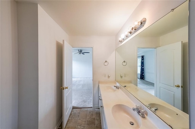 5280 Lakerock Way S, Fulton, GA 30331 - full bath with double vanity and ceiling fan