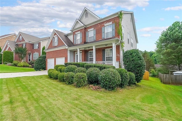 5280 Lakerock Way S, Fulton, GA 30331 - view of front of house featuring brick siding, covered porch, driveway, and a garage