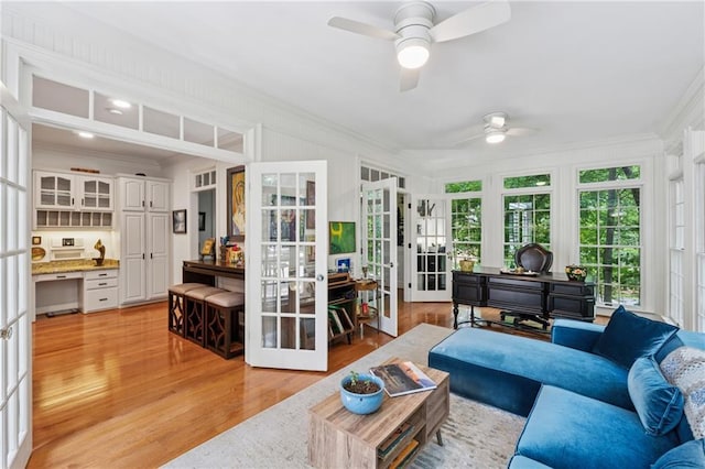 34 Johnston Row NW, Cartersville, GA 30121 - sunroom featuring french doors, crown molding, and wood finished floors