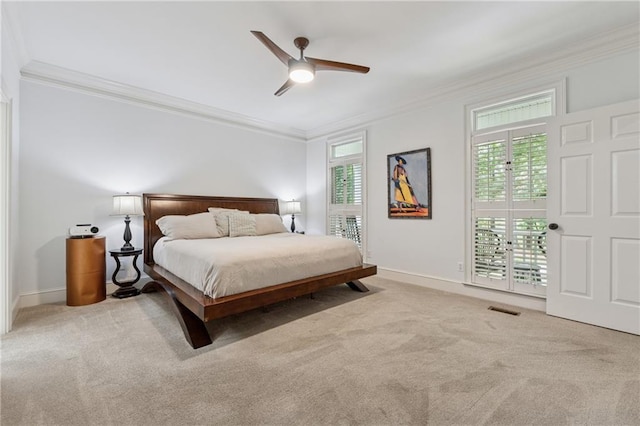 34 Johnston Row NW, Cartersville, GA 30121 - bedroom with ornamental molding, carpet flooring, and a ceiling fan