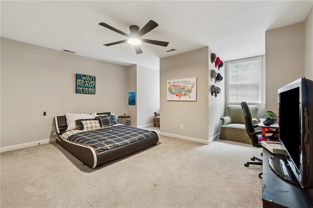 34 Johnston Row NW, Cartersville, GA 30121 - carpeted bedroom featuring a ceiling fan and a desk