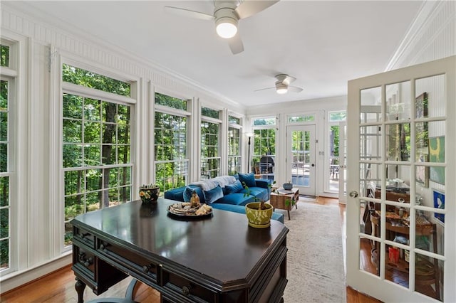 34 Johnston Row NW, Cartersville, GA 30121 - sunroom / solarium featuring french doors, crown molding, and wood finished floors