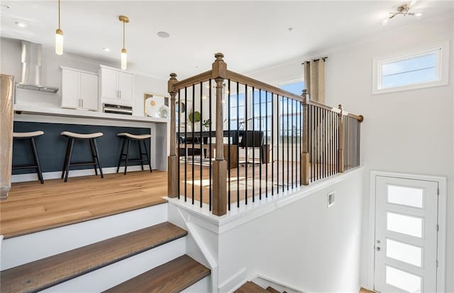 1105 Rivard Cir NW, Atlanta, GA 30318 - stairs with wood finished floors