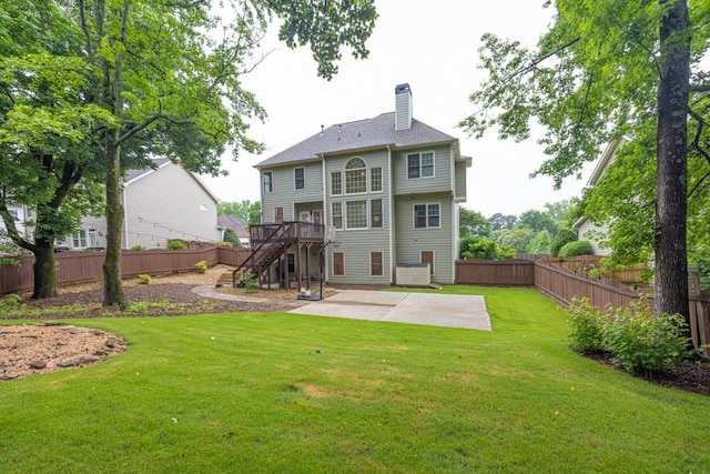 1547 Trilogy Park, Hoschton, GA 30548 - rear view of property with a patio, stairs, a deck, and a chimney
