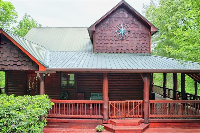 exterior space featuring covered porch