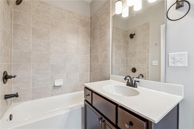 full bath featuring tub / shower combination and vanity