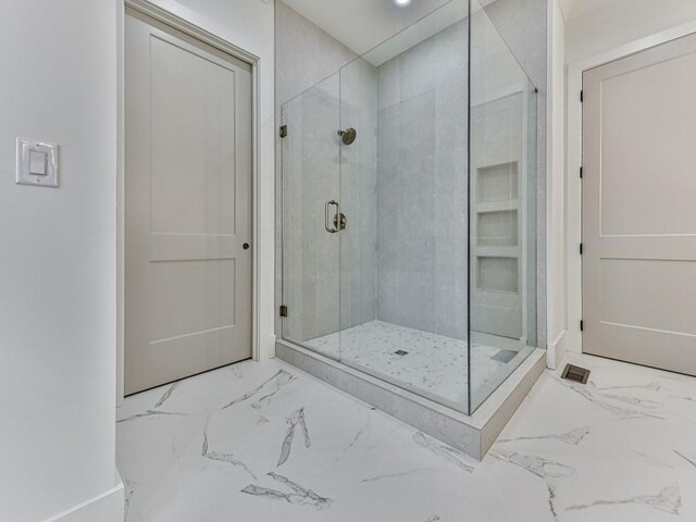 356 Henry Scott Rd, Ball Ground, GA 30107 - full bathroom featuring marble finish flooring and a shower stall