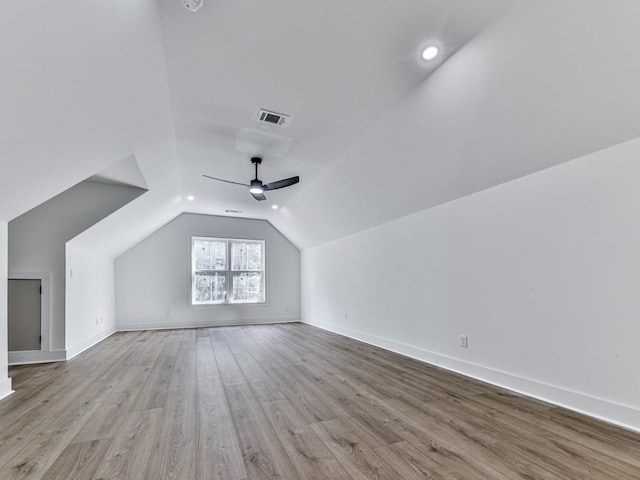 356 Henry Scott Rd, Ball Ground, GA 30107 - bonus room featuring a ceiling fan, vaulted ceiling, baseboards, and wood finished floors