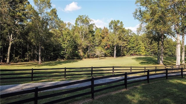 exterior space with a rural view