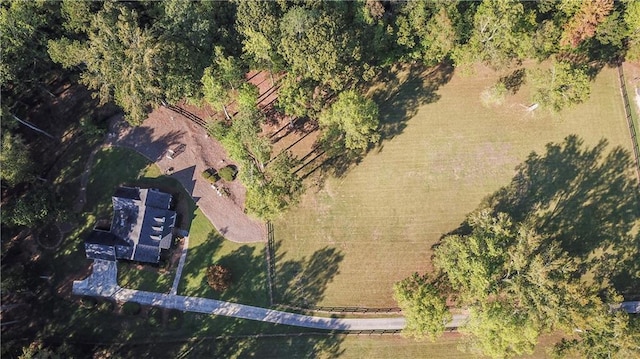 aerial view with a rural view