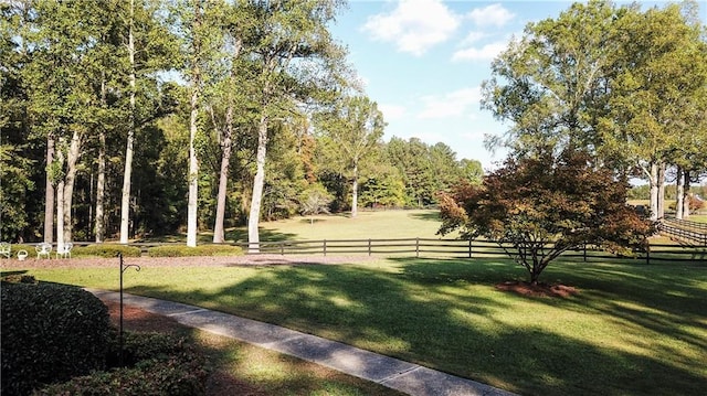 view of community featuring a lawn