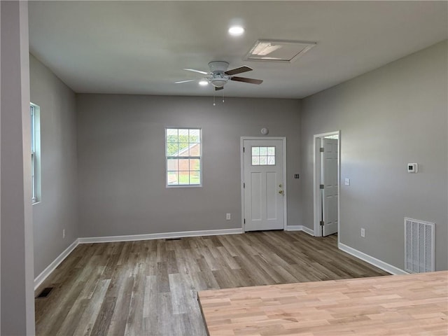1300 Murphy Ave, Lagrange, GA 30240 - foyer featuring wood finished floors, a ceiling fan, and baseboards