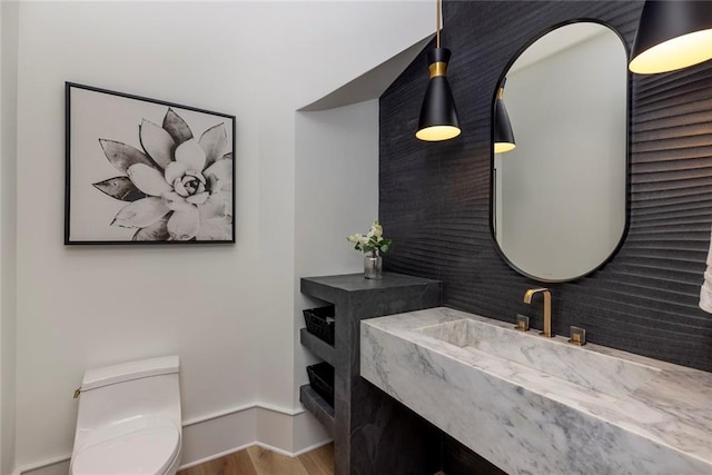 170 Autry Trl, Johns Creek, GA 30022 - half bathroom with wood finished floors and vanity