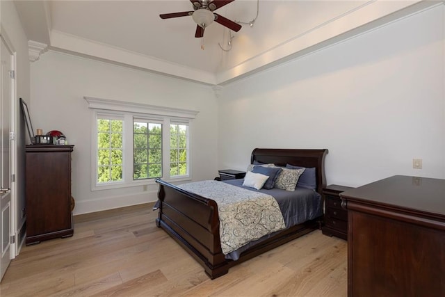170 Autry Trl, Johns Creek, GA 30022 - bedroom featuring light wood-style flooring, ceiling fan, and a towering ceiling