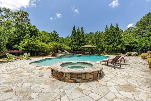 170 Autry Trl, Johns Creek, GA 30022 - view of swimming pool with a gazebo, an in-ground hot tub, and a patio