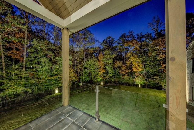 view of patio / terrace with a balcony