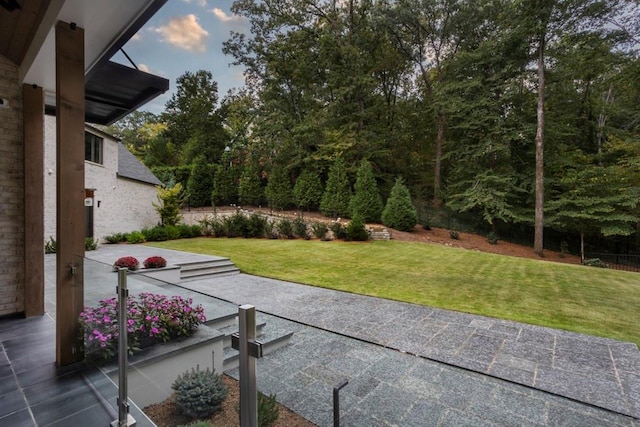 view of yard featuring a patio