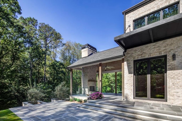 view of patio / terrace with a ceiling fan