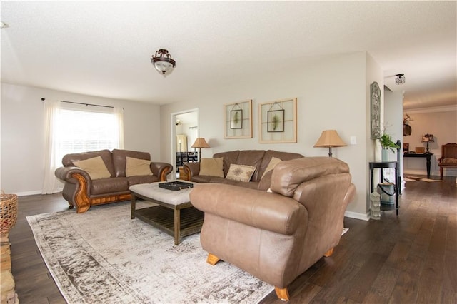 89 Paul Cir, Jasper, GA 30143 - living area featuring dark wood-type flooring and baseboards
