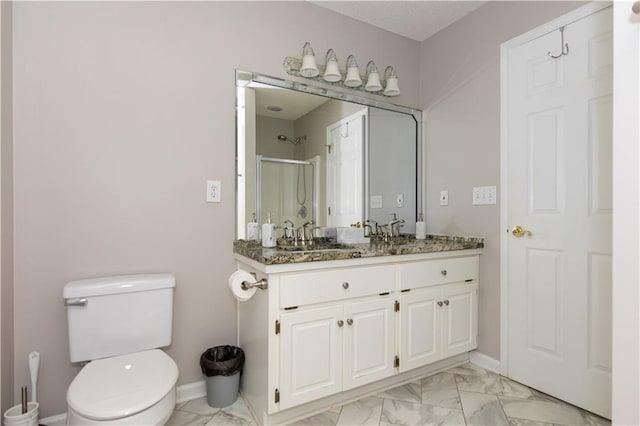 89 Paul Cir, Jasper, GA 30143 - full bath with vanity, a stall shower, and marble look tiles