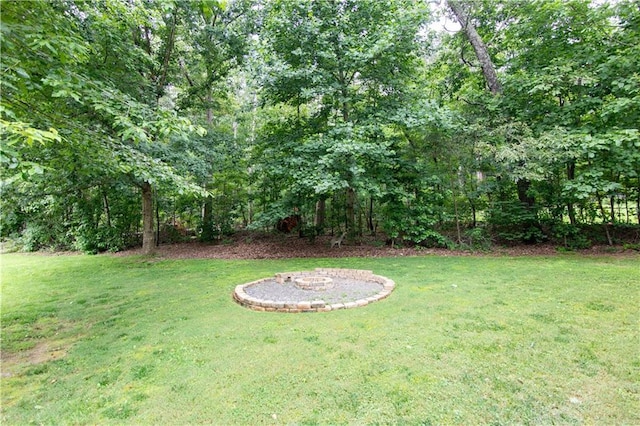 89 Paul Cir, Jasper, GA 30143 - view of grassy yard featuring an outdoor fire pit