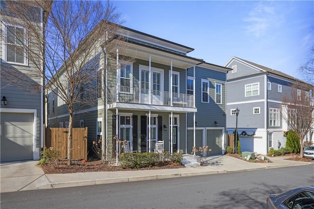 view of front of property with a balcony