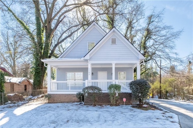 view of front of property with covered porch