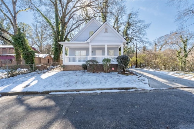 view of front of home with a porch