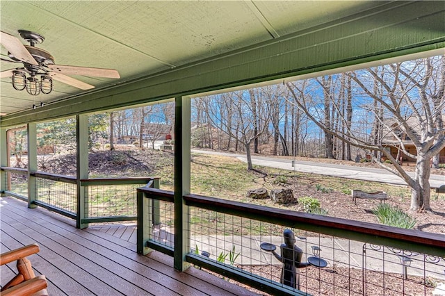 deck featuring ceiling fan