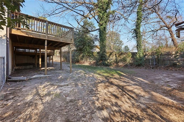 view of yard featuring a deck