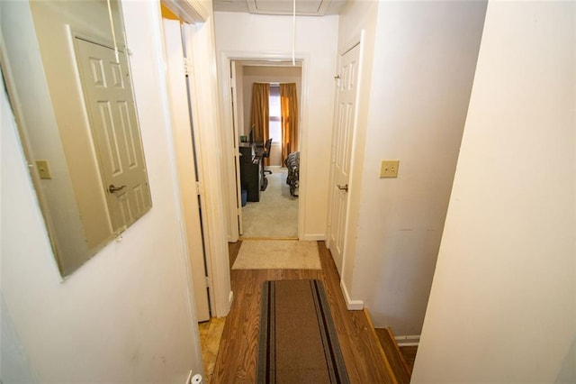 hall featuring light wood-type flooring