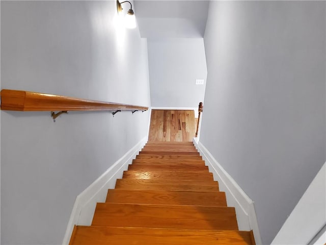1649 Southgate Mill Dr, Duluth, GA 30096 - stairs featuring baseboards and wood finished floors