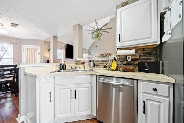 565 Saint James Ct, Lawrenceville, GA 30044 - kitchen featuring white cabinetry, sink, and appliances with stainless steel finishes