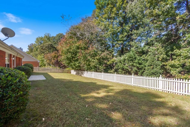 view of yard with a patio area