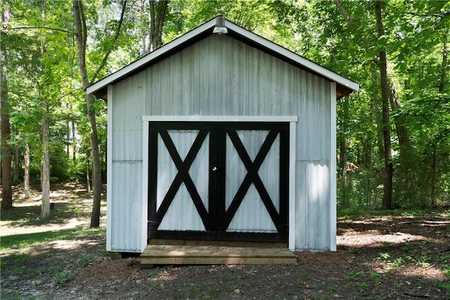 68 Wagon Trail Cir, Dallas, GA 30132 - view of shed featuring a view of trees