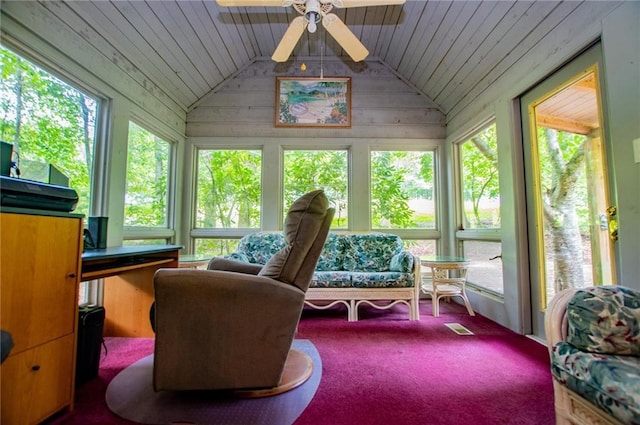 1775 Whooping Creek Rd, Carrollton, GA 30116 - sunroom / solarium with lofted ceiling, healthy amount of natural light, wood ceiling, and carpet flooring