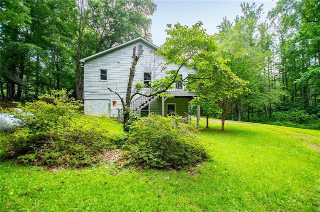 1775 Whooping Creek Rd, Carrollton, GA 30116 - view of side of property with a lawn, stairway, and a deck
