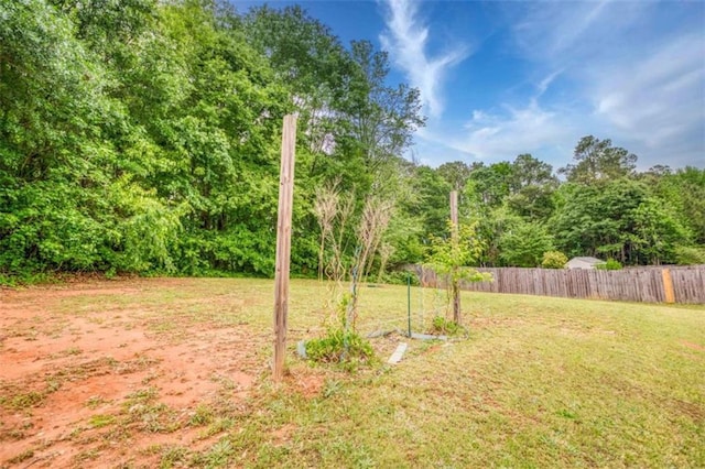 view of yard with fence