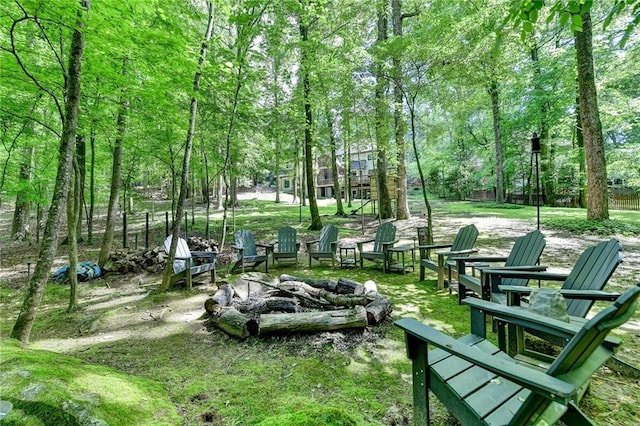 1595 Northcliff Trce, Roswell, GA 30076 - view of yard with an outdoor fire pit